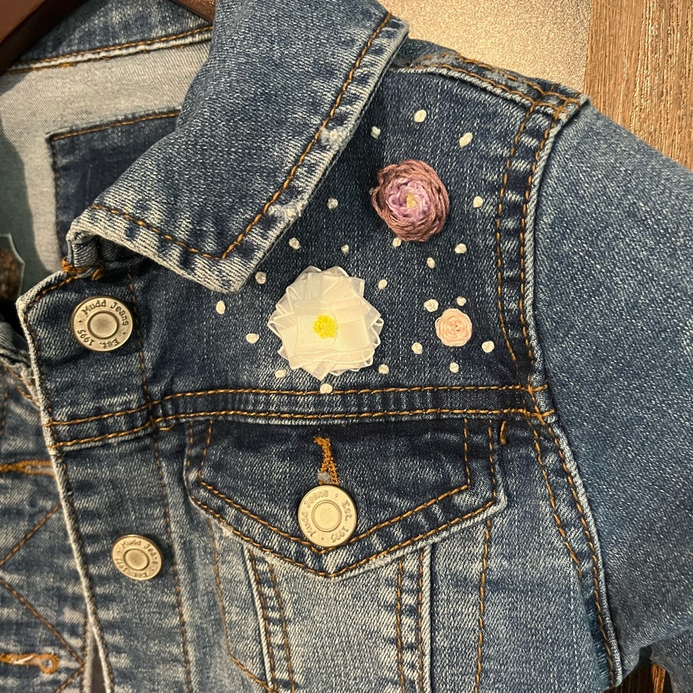 Custom Embroidered Girls Jean Jacket - Picture 6 of 6